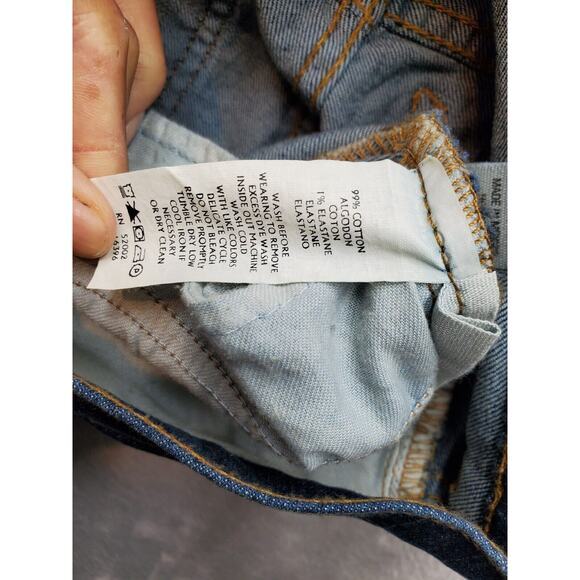 DKNY Bootcut Jeans Womens Petite 2 Dark Blue Denim Pockets Flat Front Mid Rise - Picture 8 of 8